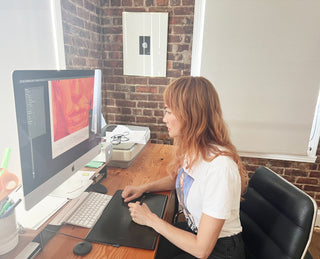 Akiko Stehrenberger working on her Dune poster